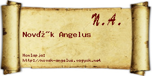 Novák Angelus névjegykártya