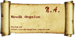 Novák Angelus névjegykártya